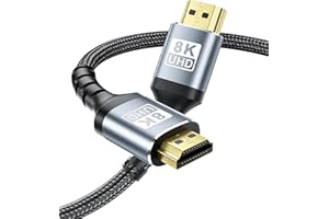 BYEASY HDMI Cable, 2M 8K@60Hz HDMI 2.1 Cable, 4K@120Hz, eARC, Dolby, 3D, Ethernet, Compatible with all HDMI devices PC/TV/HDTV/Blu-ray/Game console
