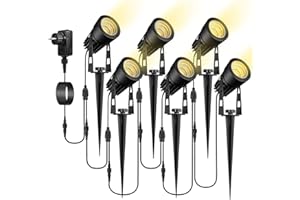 Spot LED Extérieur, 6 Pack Lampe de Jardin 6x3W 1680LM, étanche IP65 Éclairage Spot Extérieur pour la décoration extérieure de jardin de Noël d'Halloween, Blanc Chaud