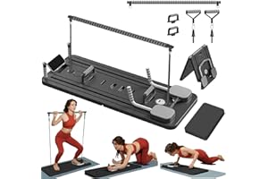 ExeractFit Mini Pilates Reformer Kit con Barra de Pilate y Bandas de Resistencia, Pilates Board en Casa Tabla Pilate Multifuncional Equipo de Entrenamiento