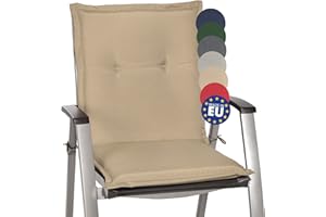 ‎BEAUTISSU Beautissu Niedriglehner Auflage Gartenstuhl 100x50x6 cm Loft NL - Sitzkissen Niederlehner Rückenkissen niedrig Stuhlkissen Schaumkern Füllung Kissen Natur