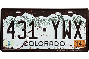 Eureya - Plaque d'immatriculation de voiture - Décoration murale vintage pour maison, café, bar, pub, restaurant, exposition - 15,2 x 30,5 cm, Métal, 431 Ywx Colorado, 6"x12"