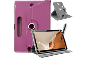 SELLING UNITED SU 10 inch Tablet Case - Universal Stand Case Folio Cover Magic Leather 360° Rotating Case Fits for ALL 10in Inch & 10.1in Inch Tablets + Stylus Pen (PURPLE)