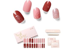 NAILOG Faux Ongles Autocollants - 20Pcs Faux Ongles Autocollants -Stickers Ongles Gel UV Semi Cured,French Manucure Nails Wraps DIY Nail Art Accessoire pour Femmes Filles,Flashlight