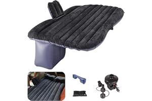 Gmypic Matelas Voiture, Lit Voiture Durable pour Siège Arrière de Voiture avec Pompe à Air électrique, Deux Oreillers et Sac de Rangement pour Les Voyages, la Randonnée et Le Camping à l'extérieur