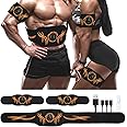 UIHOL EMS Muscle Stimulator, ABS Trainer ABS Toning Belt for Sculpting, EMS Electrical Muscle Stimulation USB Rechargeable Portable 12 Modes 19 Intensities Suitable Ab Trainer for Men and Women