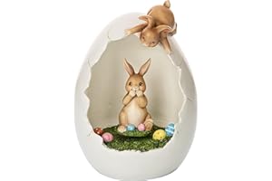 Weltbild Spieluhr Osterei mit Hasen - Ausgefallene Osterdeko Spieluhr Osterei XXL mit drehendem Häschen & Melodie 19cm hoch | Ostern Deko Hasen Osterdeko modern Ostereier Deko mit Osterhasen Figuren