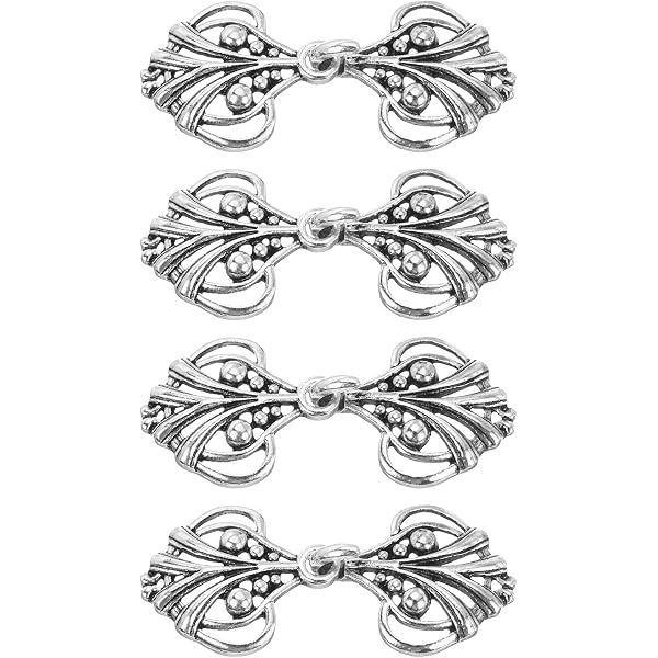 PATIKIL Fermagli Per Mantello Vintage 2 Pezzi - Fibbie Retro In Lega Tono Argento Per Maglioni, Sciarpe E Colletti - Chiusura A Clip Per Abbigliamento, Decorazione Elegante