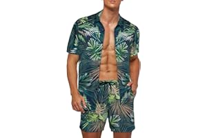 AOTORR Mens Hawaiian Tracksuit Short Sleeve Floral Set Summer Outfit Beach Jogging Sweatsuit Casual Suits for Men