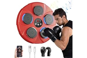 ZEESUNMM Música Boxing Machine Electronic Boxeo, LED Wall Boxing Target Smart Boxing Aparatos de Entrenamiento,Smart Bluetooth Music Boxeador Electrónico, Boxeo para Adultos y Niños