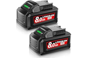2X 8.0Ah M18 Battery for Milwaukee, Powtree Replacement for Milwaukee 18V Battery 48-11-1810 48-11-1820 48-11-1850 48-11-1828 48-11-1860 Cordless Power Tool with Indicator