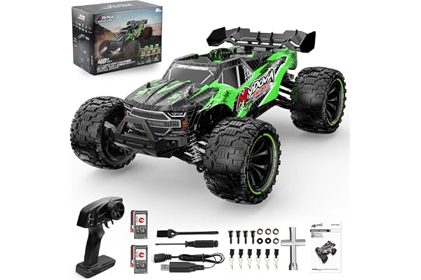 Voiture télécommandée 1:14, 4WD High Speed RC Offroad avec 2 batteries rechargeables de 7.4 V 1500 mAh, 40+KM/H Tout Terrain 2,4 GHz RC Offroad, Voiture de Course, Jouet Cadeau pour Enfants et Adultes