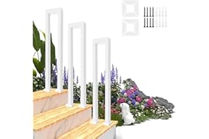 OGIMEKA Poręcz schodowa do wnętrz w U, poręcz na zewnątrz, poręcz schodowa, metalowa poręcz schodowa do willi, balkonu, korytarza, mieszkania, wewnątrz i na zewnątrz (biały, 75x20cm)