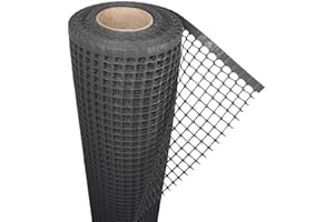 Florade® Kunststoffzaun | Gartenzaun | Geflügelzaun | Gartenzaun Kunststoff | Hundezaun | Vielseitig einsetzbar | Schwarze Farbe | 270g/m² | Masche: 14mm / Breite:0,6m / Länge: 1m