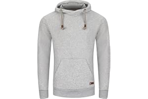 riverso Męski sweter z kapturem RIVJulian, sweter z kapturem, kieszenie typu kangur, krój typu Cross-Over, regularny, bawełna, szary, zielony, czerwony, niebieski, czarny, S M L XL 2XL 3XL 4XL 5XL