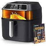 Aigostar Zane - Friggitrice ad aria da 8 Litri e 1700W con ampia finestra di visualizzazione. 12 impostazioni di menu preimpo