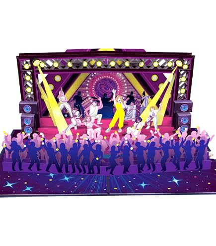 LINPOPUP Biglietto di auguri POP-UP – Buono regalo 3D per concerti, festival ed evento musicale, biglietto di compleanno e biglietto pieghevole N339