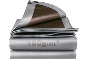 SHANNA Telo Impermeabile Esterno 3x3m 180 g/m² PE con Rinforzato Occhielli, Telone Resistente ai Raggi UV Agli Strappi, Telo Protettivo Copertura Multiuso per Mobili da Giardino Barche Legno Piscina Camion