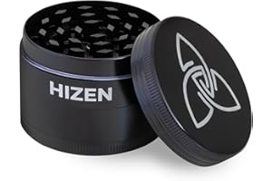 ZEN VAPORIZERS Zen - Macinino per polline, tabacco, erbe, polline, fiori, spezie con scomparto per polline e raschietto, colore nero opaco