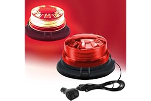 Sidaqi Beacon Light 24 LED Flashing Lights 12-24V Strobe Light with 8 Modes Magnetic Mount Red Flashing Beacons for Vehicles
