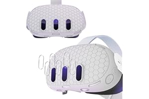 NEWZEROL Cover + 2 Set Proteggi Fotocamera Compatibili per Quest 3, [Antigraffio] Proteggi Fotocamera in Vetro Temperato e Cover Protettiva in Silicone TPU - Bianco