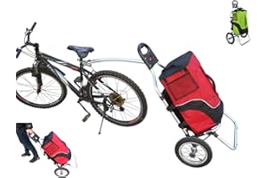 Polironeshop Geko - Chariot Remorque de Vélo Pliable pour Courses, Transport de Bagages et Cyclotourisme, Pratique, Spacieux et Durable (Rouge)