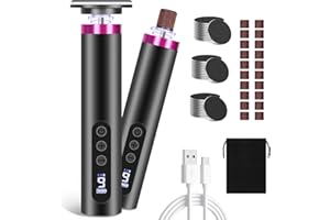 Charmofun Lima Electrica pies Durezas, 2 EN 1 Recargable Electrica Aparato de Pedicura, Pedicura Profesional Para Pies con Pantalla LCD y 9 Niveles para Pieles Muertas, Duras Agrietadas (Negro)