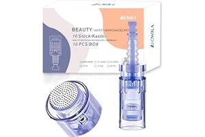 ‎BOWKA BOWKA Nano Rund Nadeln Patrone Elektrischer Microneedling Pen Derma Pen 10 Stück Universalmodell Ersatznadeln Patrone,einstellbar Bajonett-Schlitz Für Electric Derma Pen (Nano Rund Bajonett)