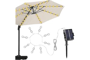 Parasollampor | Patio paraplyljus | Vattentät parasol-lampkedja | Takpol-solcellslampor | LED parasol ljusslinga