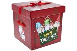 Offer Shop Christmas Keepsake Box With Lid Ideal for Christmas and New Year Gifting- Square Flat Pack Box Gift Basket 28 x 28 cm