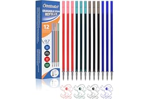 GutSache Lot de 12 recharges effaçables pour Legami, encre thermo-sensible, encre effaçable, recharges de stylo gel effaçables, idéales pour le bureau, l'école, les créatifs
