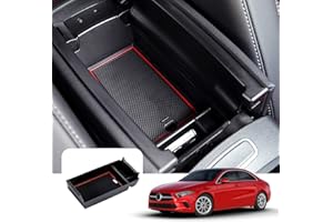 ‎LFOTPP LFOTPP Auto Aufbewahrungsbox Für A-Klasse W177 V177 / B-Klasse W247 / GLA H247 SUV/CLA-Klasse C118 / GLB, Mittelkonsolen Armlehnen Organizer Tray mit Rutschfestermatte, Auto Zubehör (Rot)