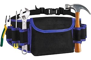 AUSYIWI Tool Belt, Adjustable Tool Belt Bag, Tool Bag with Large Pockets for Tools, Hammer, Screwdriver, Small Parts