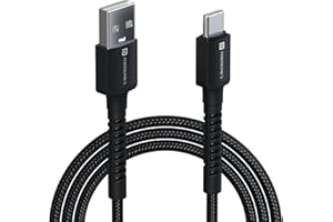 Portronics Konnect X USB to Type C Cable with 3A Output, Fast Charging & Data Transfer, Nylon Braided, Aluminium Alloy Shell, 1M Length compatible with Type C Smartphones(Black)