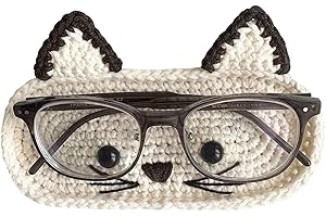 Zenlir Handgemachter gehäkelter Brillenhalter mit süßem Tiermotiv, Brillenschutz-Aufbewahrungstablett für den Schreibtisch zu Hause, Brillen-Organizer, Geschenk