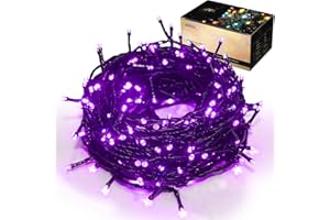 Epesl Halloween Luci natalizie per interni ed esterni 35m 320 LEDs con 8 modalità estensibile Stringa Luci Decorazione all'aperto per giardino alberi di natale domestici festa di nozze - viola
