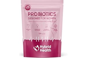 Hybrid Health Probiotics for Women Supplement | 50 Billion CFU Womens Probiotics | 120 Vegan Capsules | 11 Probiotic Researched Strains with Prebiotics & Cranberry Extract