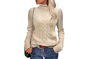 heekpek Maglione Donna Collo Alto Elegante Caldo Maglia Dolcevita Invernale Manica Lunga vestibilità Slim Moda Pullover Maglioni da Donna