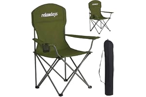 Relaxdays campingstol, 2-pack, hopfällbar, bärväska, dryckeshållare