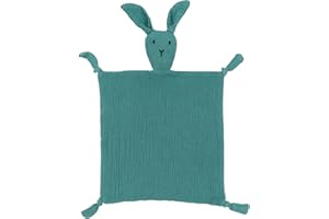 ZIGJOY Couverture de sécurité pour bébé Mousseline de Coton Nouveau-né Consolateur Doudou bébé pour Filles garçons Unisexe Grand Cadeau pour Tout-Petits Enfants Lapin