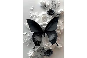 CEOVR Papillon Peinture Diamant Adulte,30x40cm Diamond Painting Adulte​,5D DIY Diamond Art Kit Papillon et Fleurs