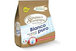 Spuma di Sciampagna Detersivo Lavatrice Polvere Bianco Puro 22 Lavaggi - 990 g