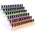 FFowcye 6 Tiers Acrylic Nail Polish Organiser Storage Rack, Clear Nail Varnish Stand Holder Shelf Display Rack Holds up to 72 Bottles for Paint, Essential Oil, Tattoo Ink, Sunglasses Display