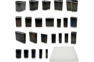 JMZLLRX Set di Fustelle per Taglio in Pelle, 24 Forma Stampo per Punzonatura in Pelle, Fustella per Punzonatura in Pelle, Pelle Perforatrice in Acciaio per Taglierine per Artigianato in Pelle