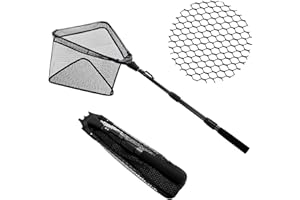 ‎SAN LIKE SANLIKE Kescher Angeln, Unterfangskescher Angelkescher mit Faltbarer Fischkescher Langlebiges Nylonnetz Angelzubehör für Erwachsene, Teleskopkescher (110 cm)