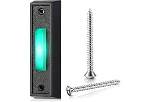 Qwertfeet 1PCS Wired Doorbell Button with LED Light, Replacement of Doorbell Ring Button, Door Opener Switch