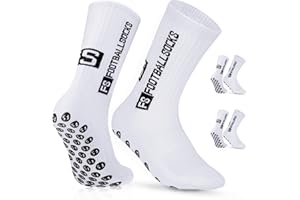 DINJUNXI Grip Socken Fussball 2 paar Fussball Socken Herren Unisex Socks | Anti-Rutsch-Design | Universal-Maßstab 39-46 | 75% Baumwolle | Stutzen Fußball Socken Kinder, Fussballsocken Männer