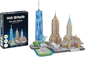 Revell 3D Puzzle 00142 I New York Skyline I 123 Teile I 4 Stunden Bauspaß für Jung Alt I ab 10 Jahren I Die imposante Skyline von New York selber zusammenbauen