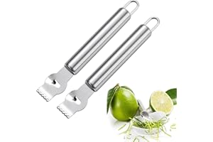 WDEC Grattugia per Limoni, Limone Pelatrici, in Acciaio Inox Zester Grattugia Arancia da Cucina per agrumi Pelapatate con Coltello a canali, per cocktail a base di gin, Sbucciatrice per arance e lime