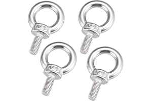 DesertBoy 4 Stück Ringschraube M8 Ring Runde Augenschraube 304 Edelstahl Augenschraube Runde Ringbolzen Hardware Ringschrauben for Befestigen Sie Hängende Ornamente, Blumentöpfe, Schaukelständer