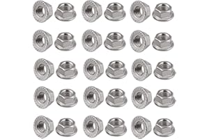 TERF® M8 Serrated Flange Hex Nut M8 (8mm) Hexagonal Serrated Flanged Steel Nuts - Pack of 50